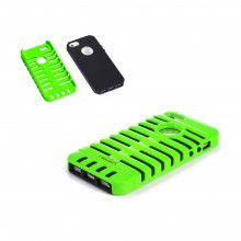 Walleva Green Shock Resistant Case For iPhone 5/5S - Microphone-Style